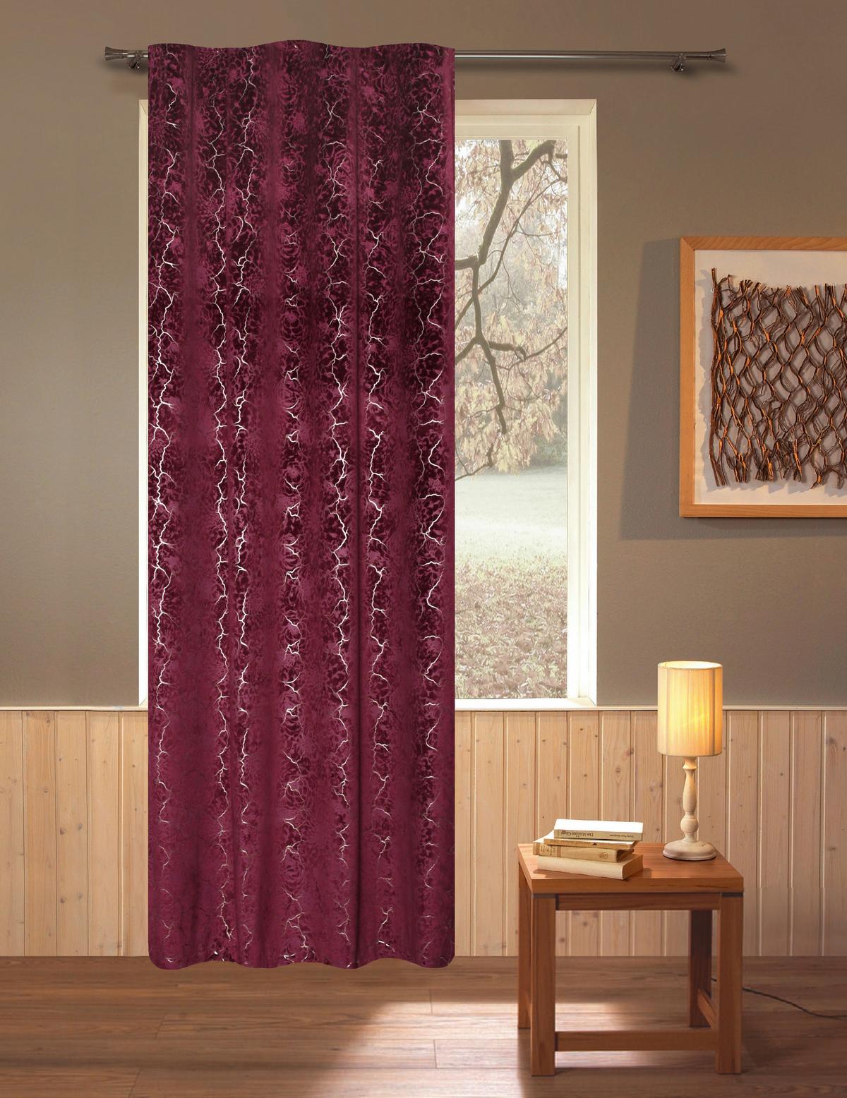 Fertigvorhang Rikka - Beere, ROMANTIK / LANDHAUS, Textil (140/245cm) - James Wood