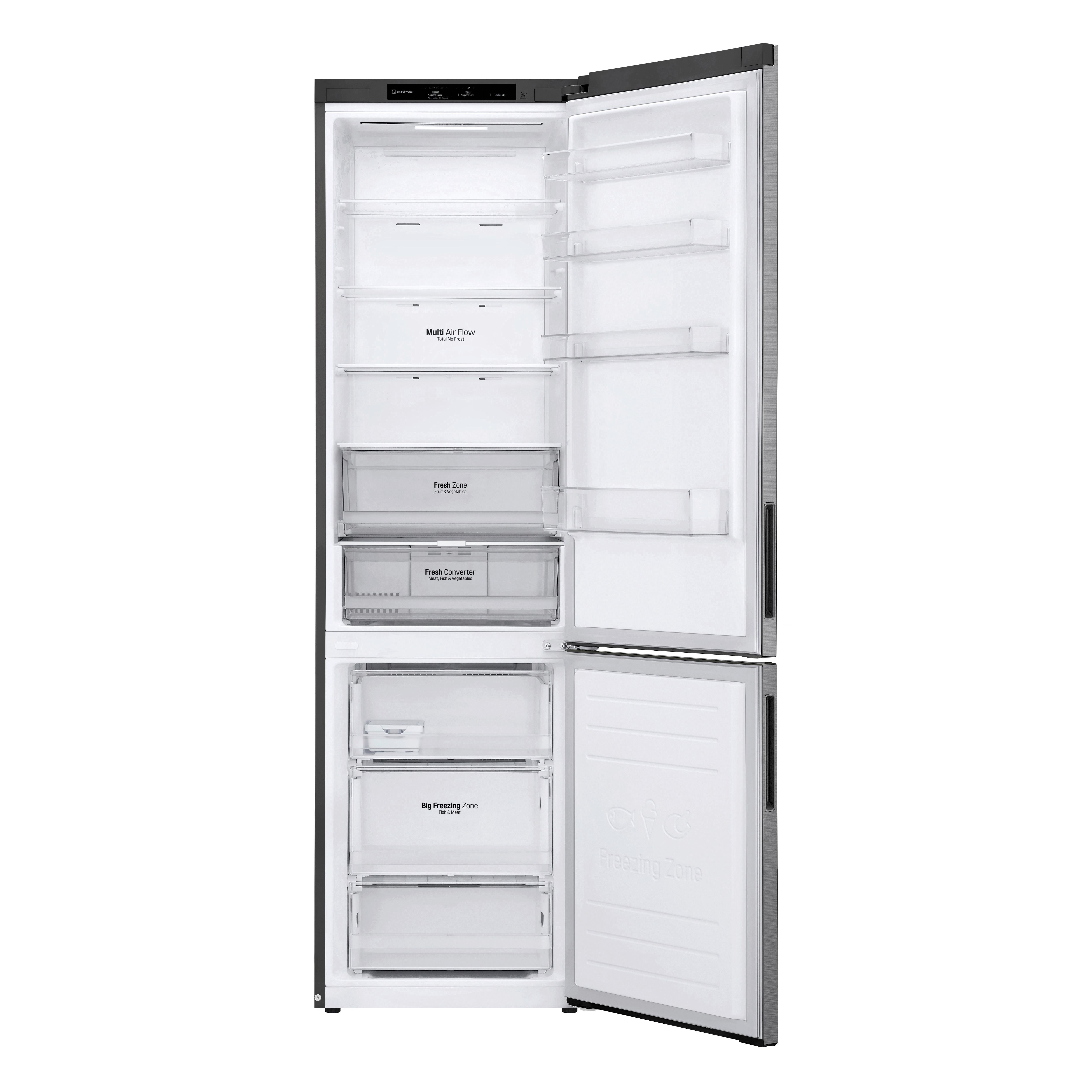 Kühl-gefrier-kombination Lg Gbp62mcncc1 - Edelstahlfarben, Basics, Metall (59.5/203/67.5cm)