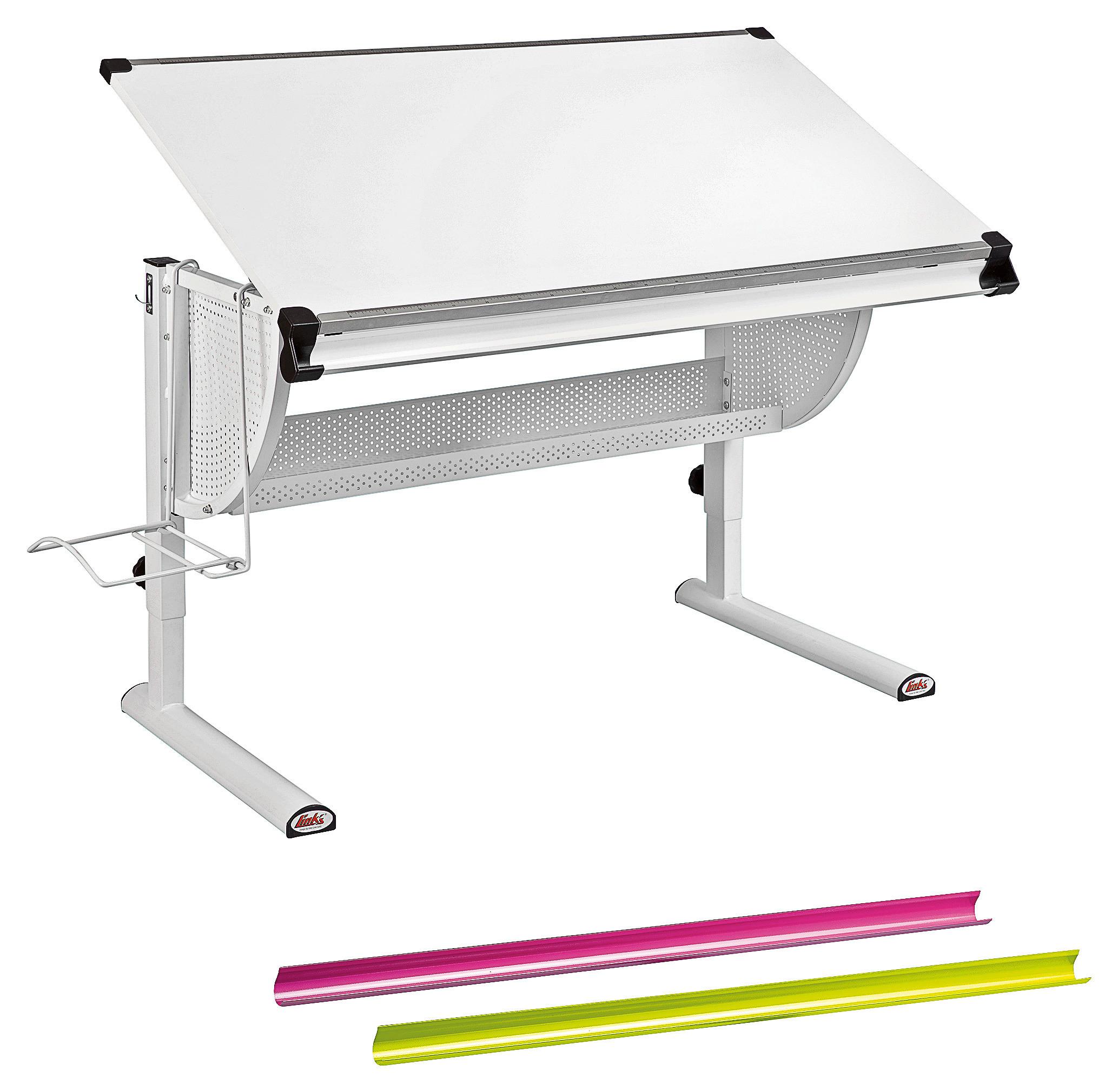 Jugendschreibtisch Neigbar B: 118 Cm H: 63 Cm Matts, Weiß
