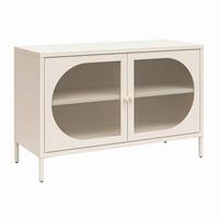 KOMMODE Luna Creme B: 100 cm - Creme, Design, Glas/Metall (100/64/40cm) - MID.YOU
