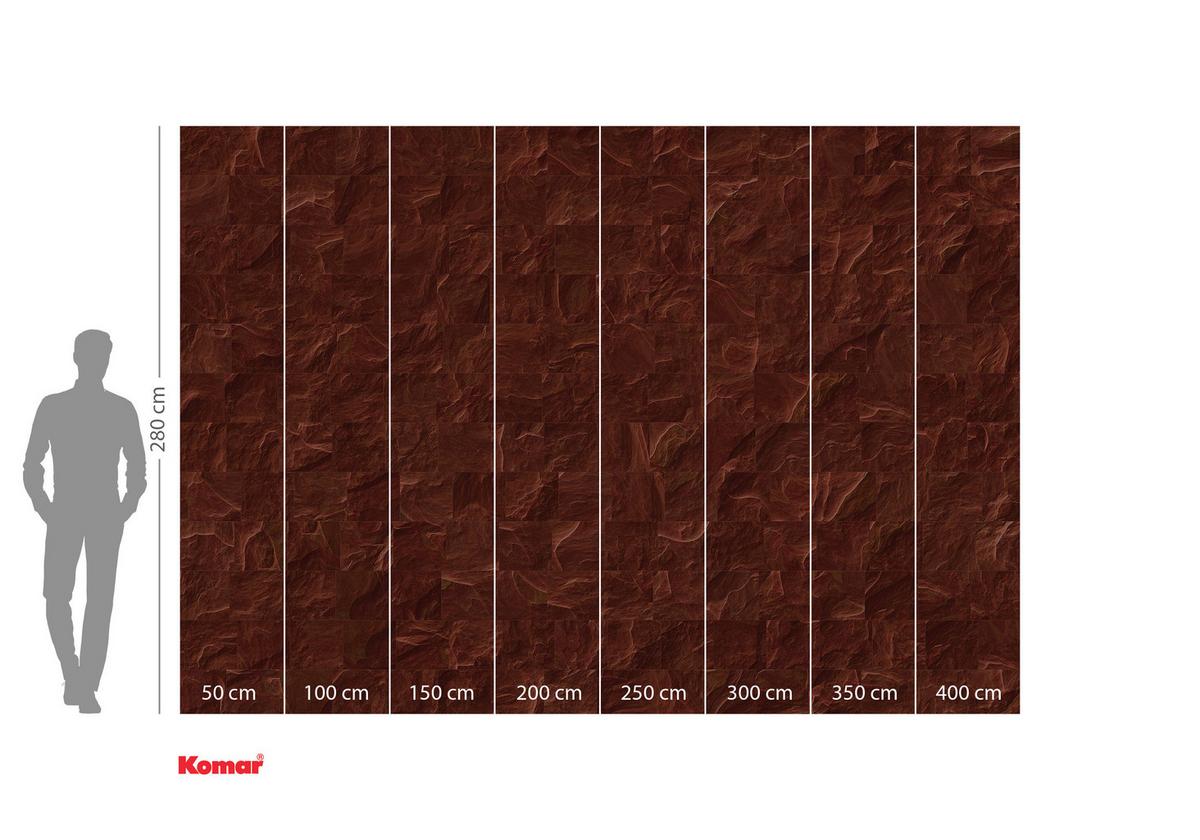Fototapete Red Slate Tiles - Rot/Braun, Trend, Papier (400/280cm) - Komar