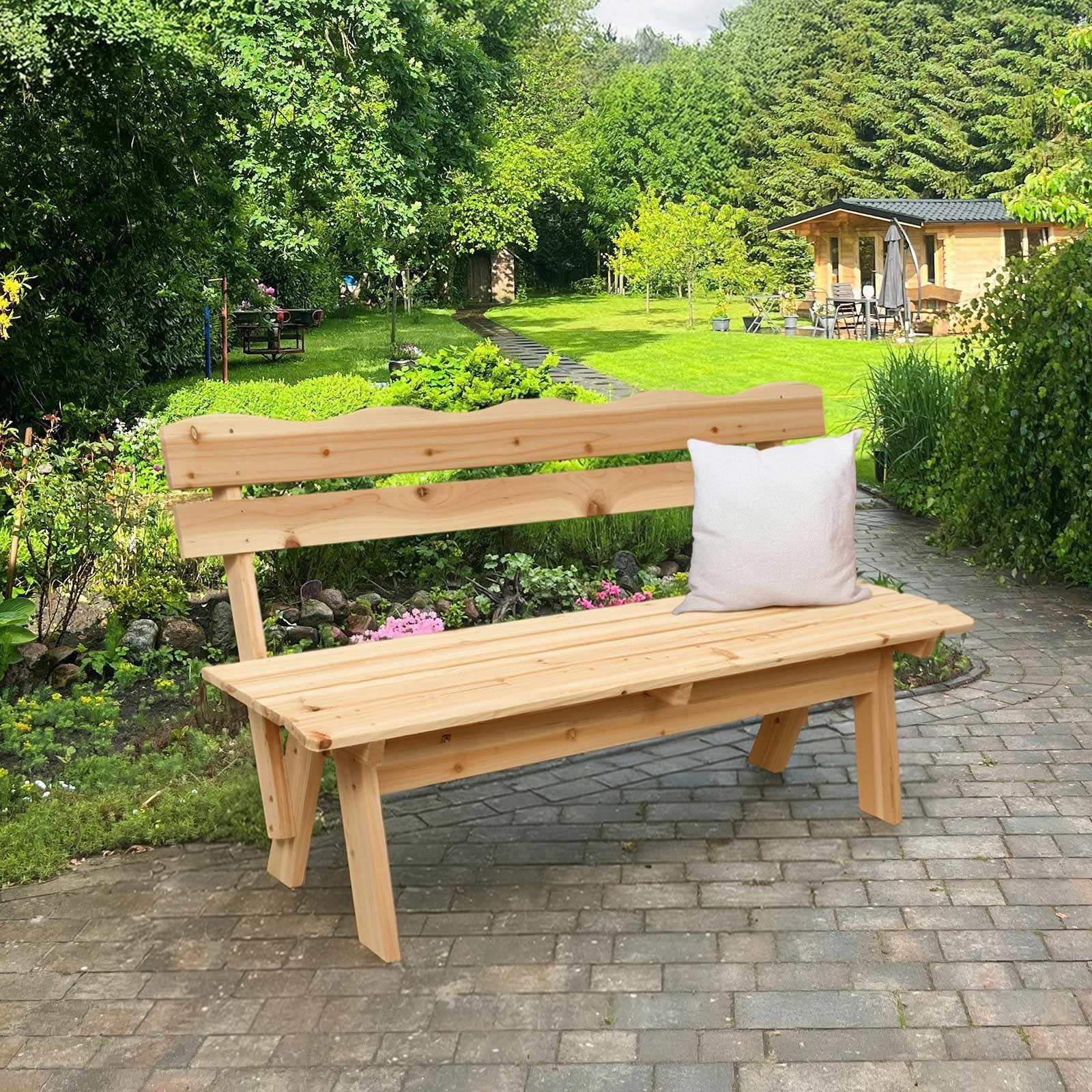 Gartenbank Ragun Natur - Naturfarben, MODERN, Holz (62/82,5/150cm) - Gardenson