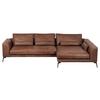 Ecksofa Berlin Braun S: 313 Cm - Schwarz/Braun, Design, Leder (313/172cm) - Livetastic