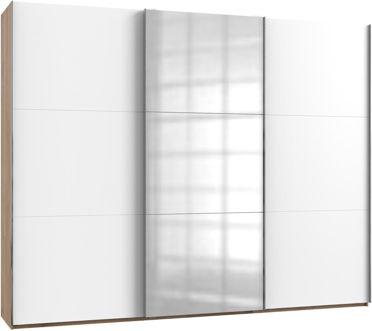Schwebetürenschrank 300cm Level, Weiß/eiche Dekor - Eichefarben/Weiß, MODERN, Holzwerkstoff (300/236/65cm) - MID.YOU