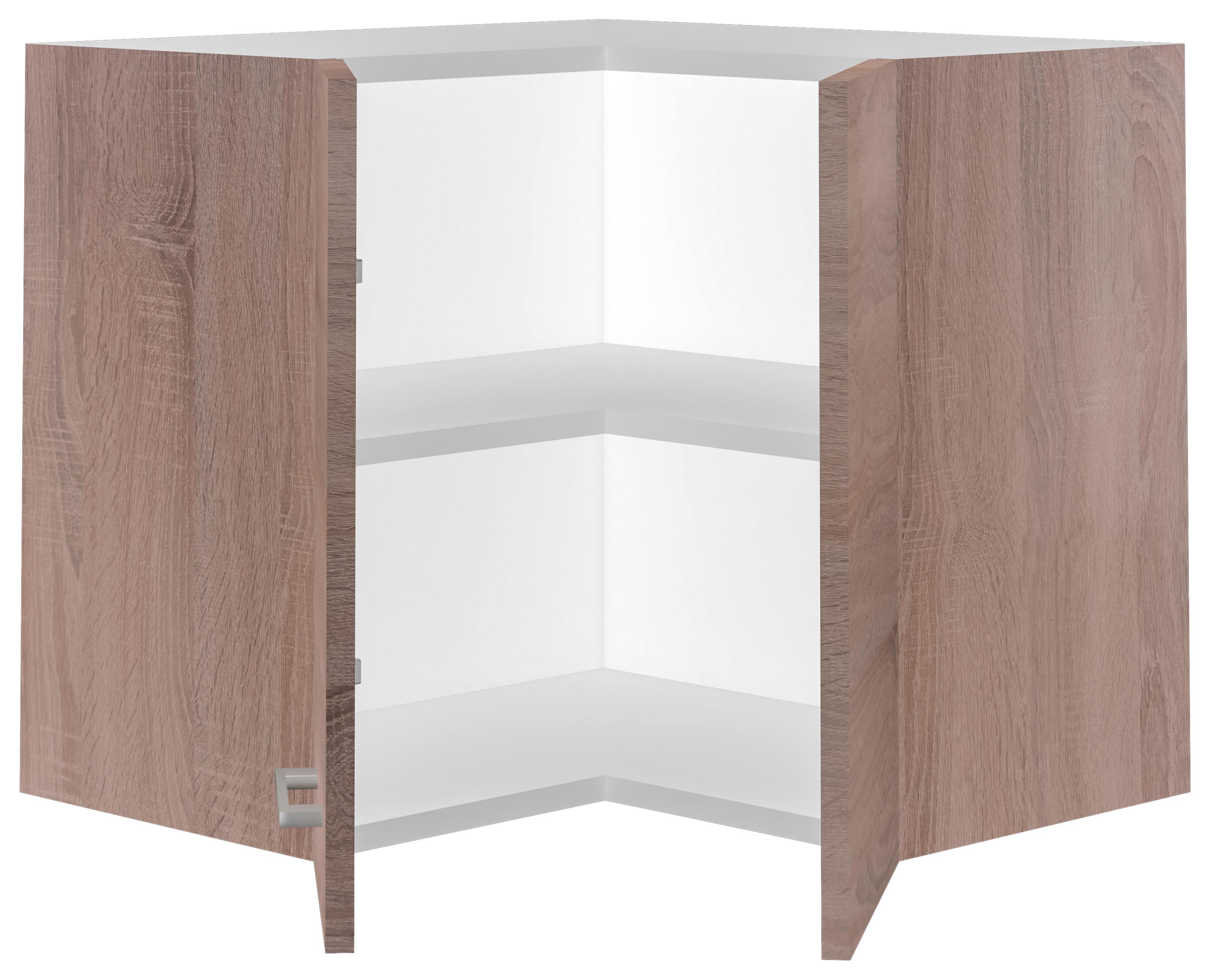 Rohová Horní Skříňka Samoa He 60 - bílá/barvy dubu, Konvenční, kompozitní dřevo/plast (60/54/32cm)