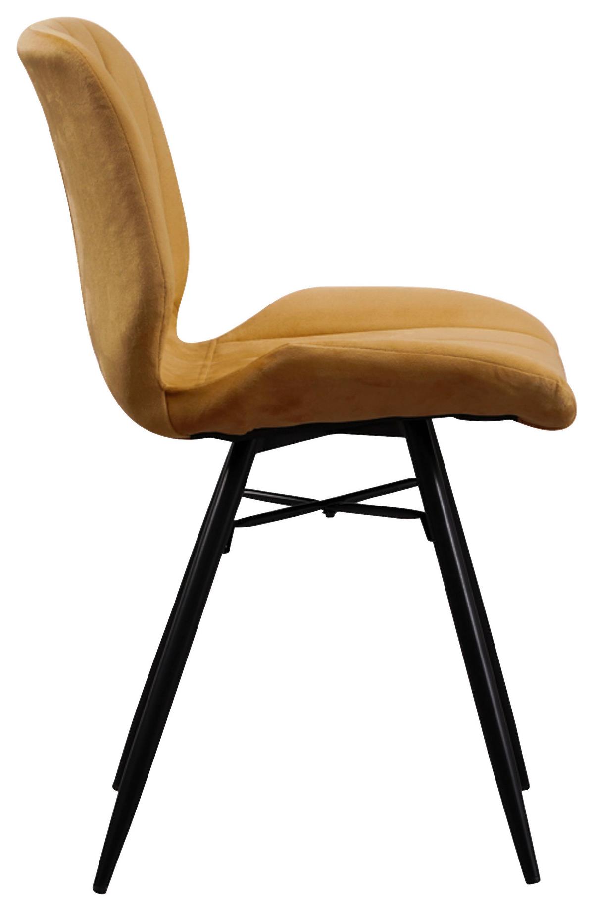 Stuhl-set Barron - Gelb/Schwarz, Design, Textil/Metall (47/82/55cm) - MID.YOU