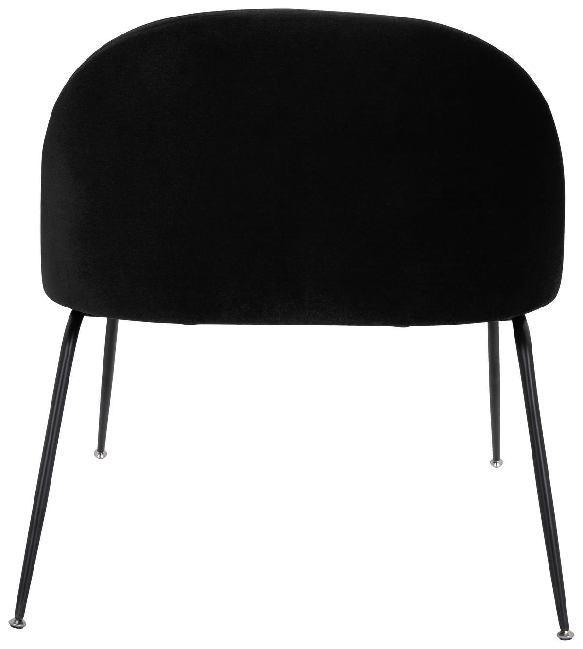 Besucherstuhl Velvo Samt Schwarz Bis 120 Kg - Schwarz, Basics, Textil/Metall (72/80/65cm) - MID.YOU