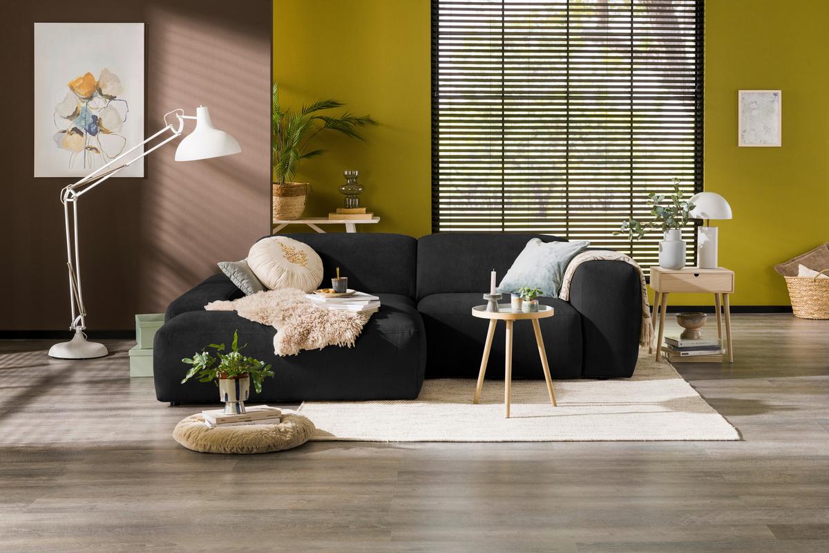 Ecksofa Hannah Anthrazit 170x252 Cm - Anthrazit/Schwarz, Design, Textil (170/252cm) - MID.YOU