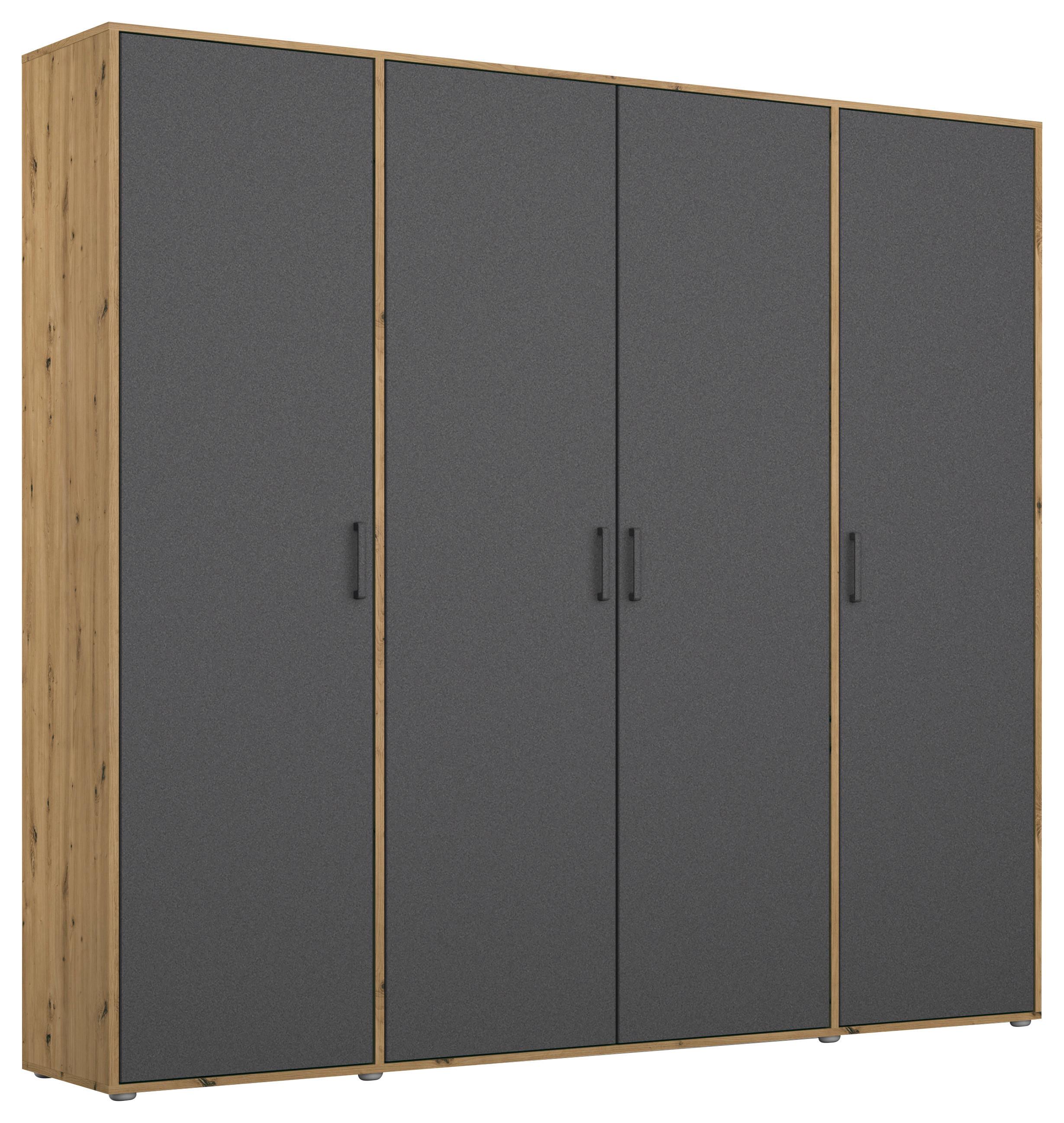 Drehtürenschrank Voyager Eiche Artisan,grau B: 187 cm - Eiche Artisan/Grau, MODERN, Holzwerkstoff (187/194/53cm) - Rauch Möbel