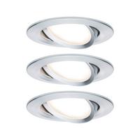 LED-Deckenleuchte 3er-Set Ø 8,4 cm, 3-Flammig, Rund - Alufarben, Basics, Metall (8,4cm) - Paulmann