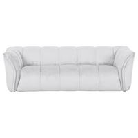 Bigsofa Sabea B: 220 cm Weiß Plüsch - Schwarz/Weiß, KONVENTIONELL, Textil (220/67/106cm) - MID.YOU