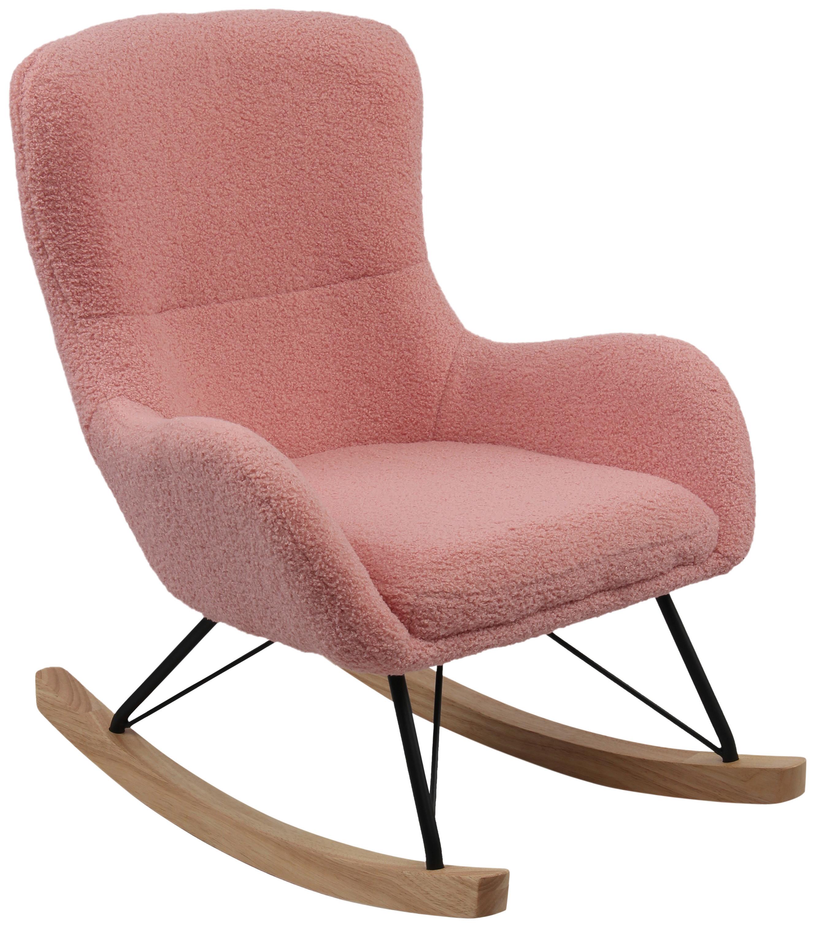 Kinder-Schaukelstuhl Dora Pink B: 55 cm - Pink, Basics, Holz/Textil (55/70/63cm) - Livetastic