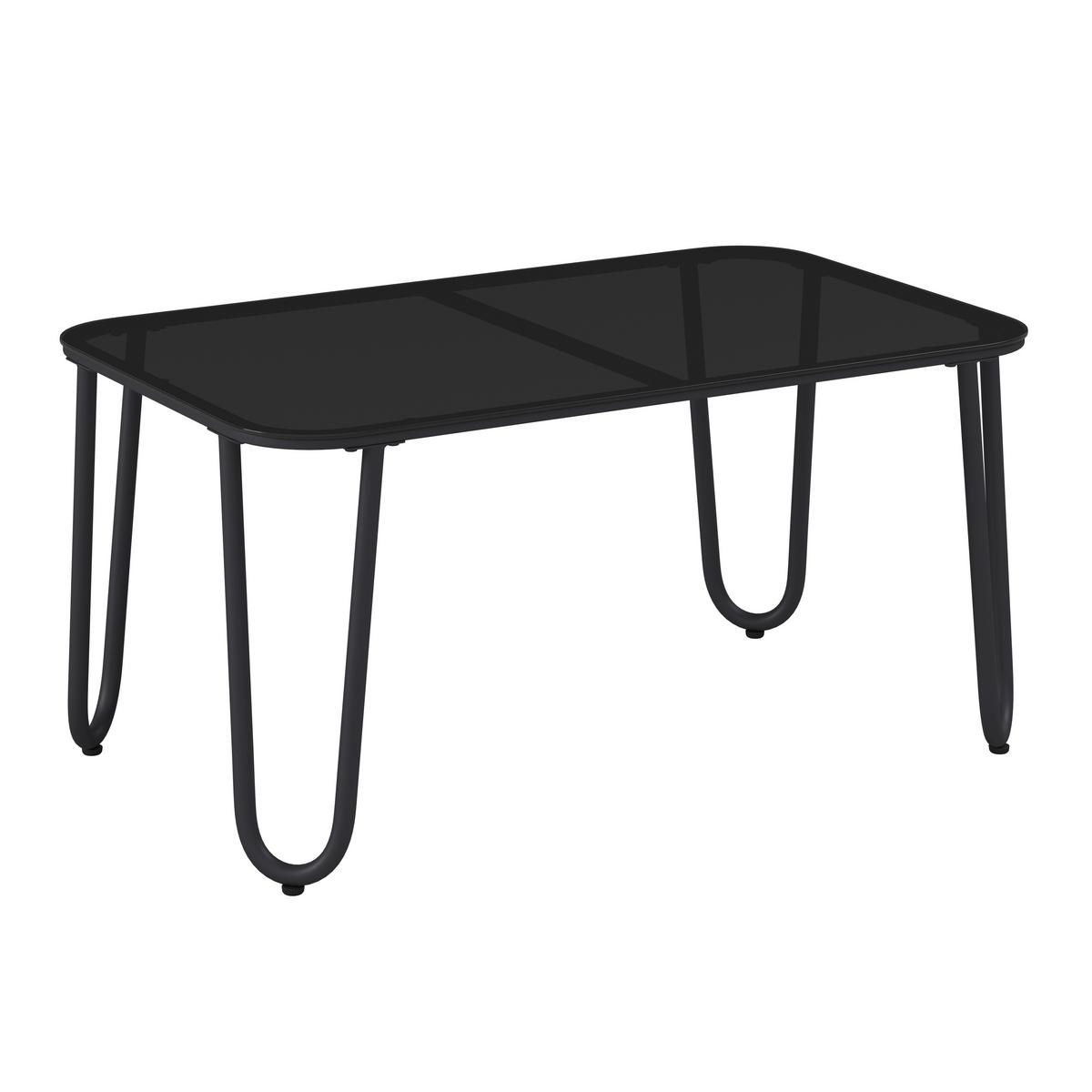 Loungegarnitur Cadiz - Dunkelgrau/Schwarz, MODERN, Glas/Textil - Beldano
