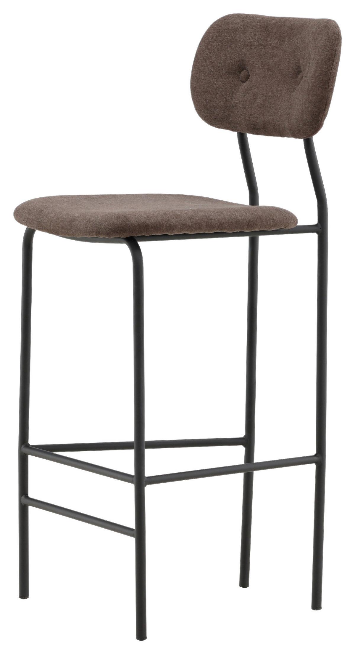 Barhocker-Set Ralf - Braun, Design, Textil/Metall (47/105/49cm) - Livetastic