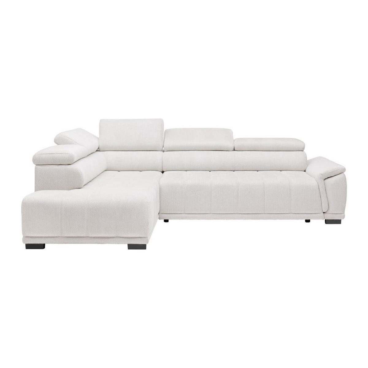 Rohová sedačka GRINALDI, ľavá, šedobílá - černá/šedobílá, Moderní, textil/plast (206/283cm) - Premium Living