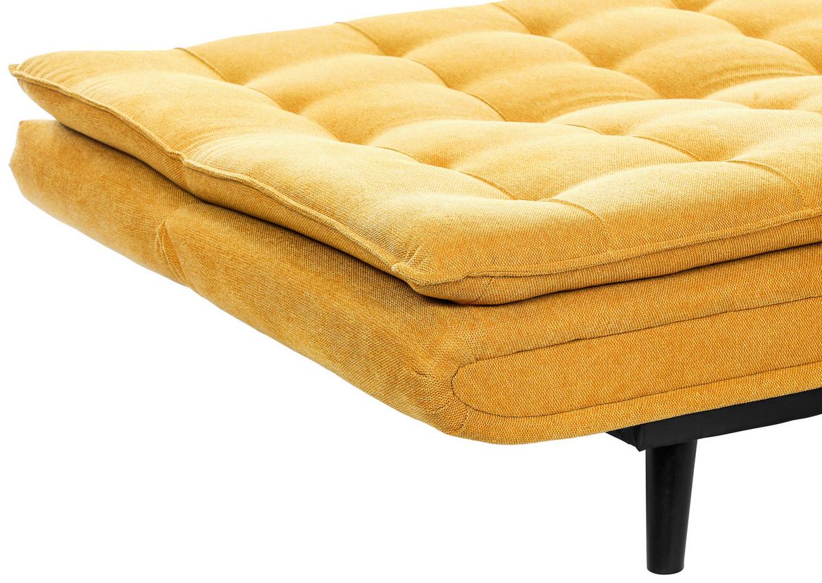 Rozkládací pohovka SUN, žlutá, sklopná, max. 360 kg - černá/žlutá, Moderní, dřevo/textil (190/83/93cm) - Mömax