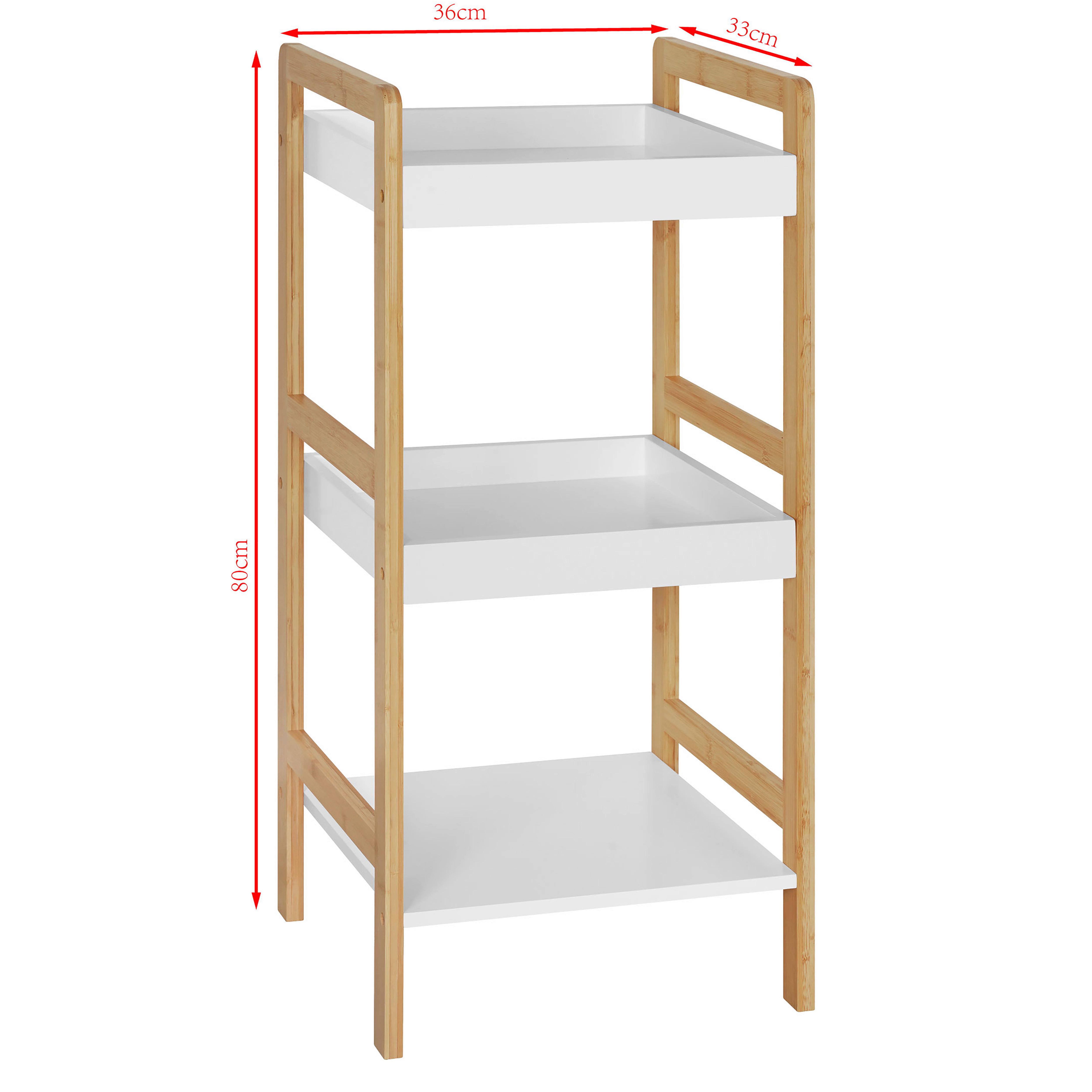 Regal Liane 3 - Naturfarben/Weiß, MODERN, Naturmaterialien/Holzwerkstoff (36/80/33cm)