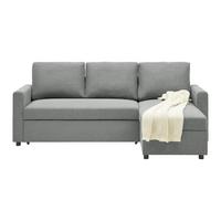 Rohová sedačka VICTORIA, obojstranná, sivá - čierna/sivá, Modern, kov/drevo (215/82/145cm) - P & B