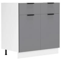 Küchenunterschrank Fasola 80 cm Weiß/Anthrazit - Anthrazit/Weiß, Trend, Holzwerkstoff/Kunststoff (80/82/46cm) - MID.YOU