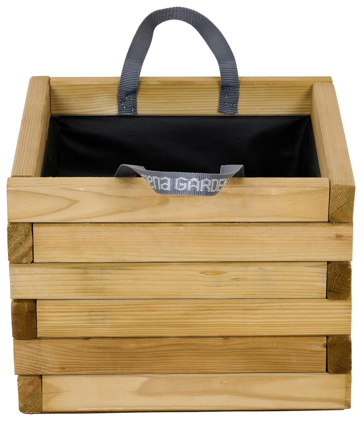 Blumenkasten Schwarz Kieferfarben B: 40 Cm - Schwarz/Kieferfarben, Basics, Holz/Textil (40/33/40cm) - Siena Garden