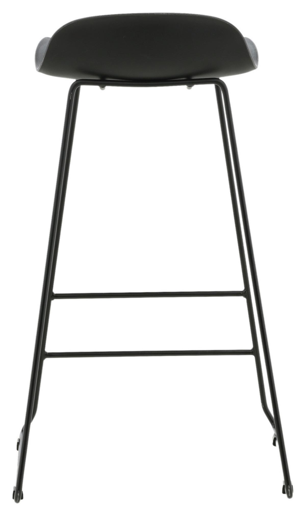 Barhocker-set Wave - Schwarz, Design, Kunststoff/Metall (50/87/42cm) - Livetastic