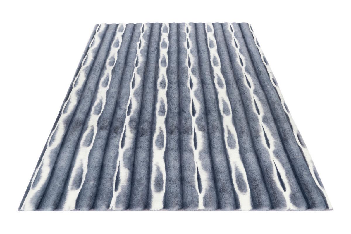 Hochflorteppich My Waves 305 - Blau, Basics, Textil (40/60cm) - Obsession
