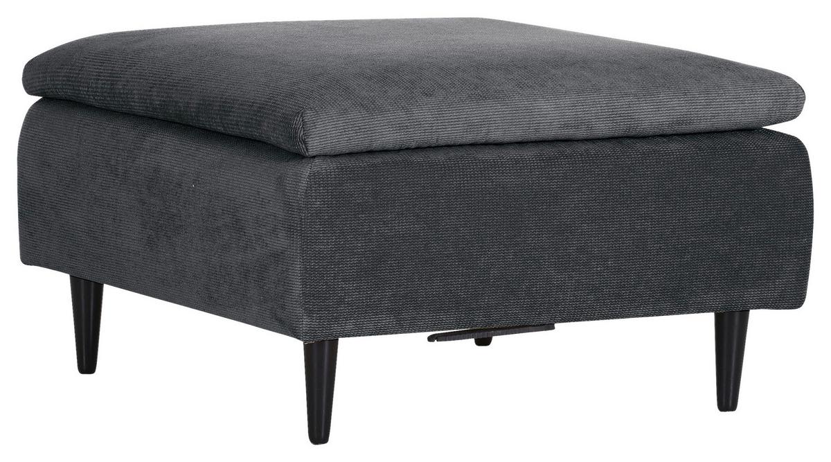 Hocker Fynn, Anthrazit B: 75 cm - Anthrazit/Schwarz, KONVENTIONELL, Textil (75/45/75cm) - MID.YOU