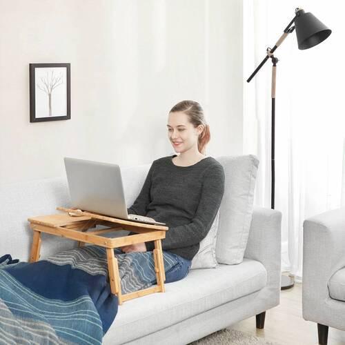 Laptoptisch Bambus mit Lade B: 35 cm, H: 21-29 cm - Hellbraun/Naturfarben, Basics, Holz (66-75/35/21-29cm) - Boxxx