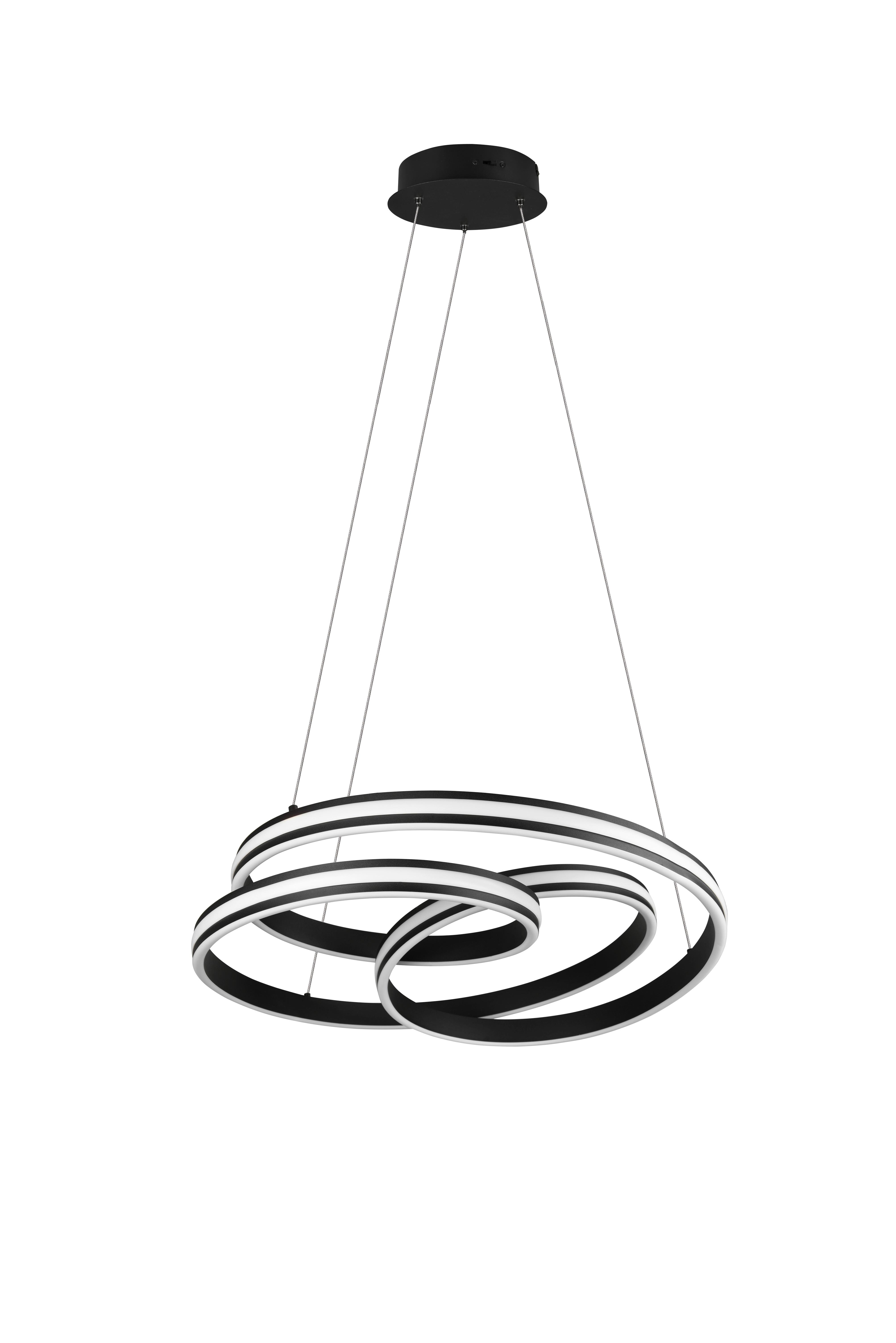 LED-Hängeleuchte Nuria H: 150 cm 1-Flammig dimmbar - Schwarz, Basics, Metall (60/150cm) - Trio Leuchten