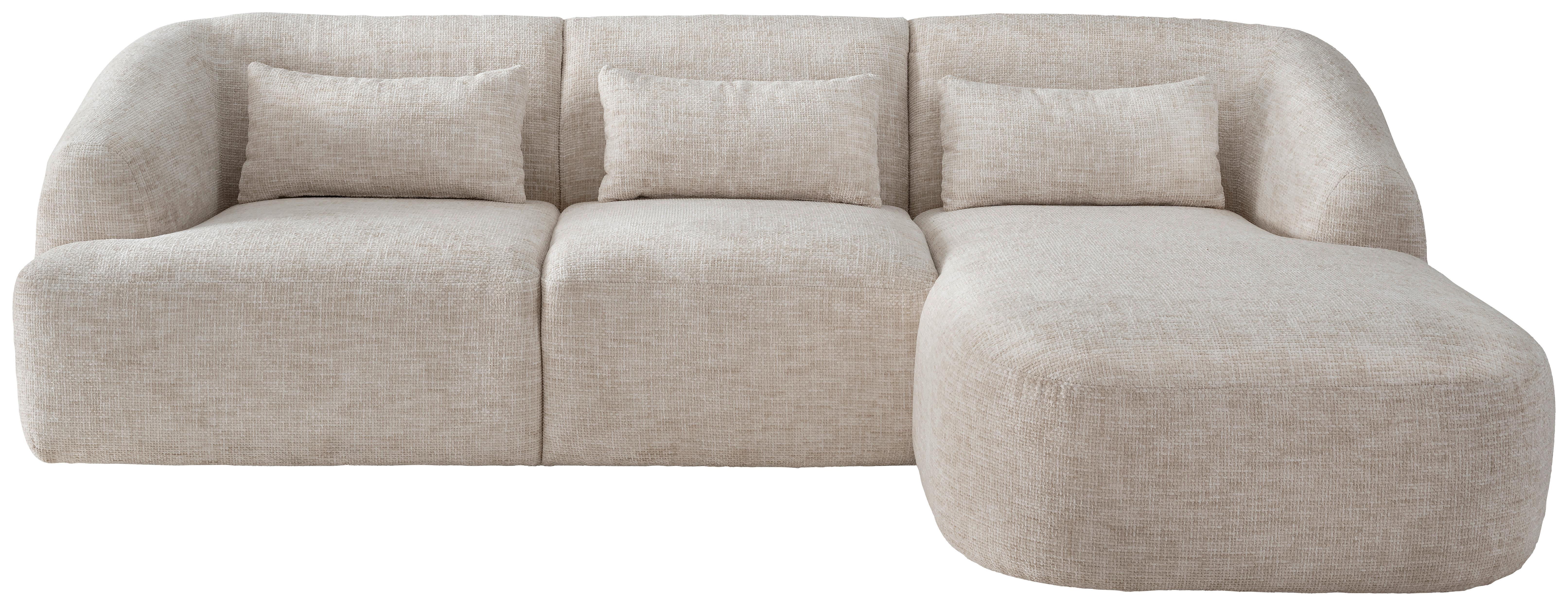 Ecksofa Caponi, Creme S: 256x160 Cm - Creme/Schwarz, MODERN, Textil (256/160cm) - Livetastic