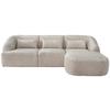 Ecksofa Caponi, Creme S: 256x160 Cm - Creme/Schwarz, MODERN, Textil (256/160cm) - Livetastic