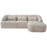 Ecksofa Caponi, Creme S: 256x160 Cm - Creme/Schwarz, MODERN, Textil (256/160cm) - Livetastic