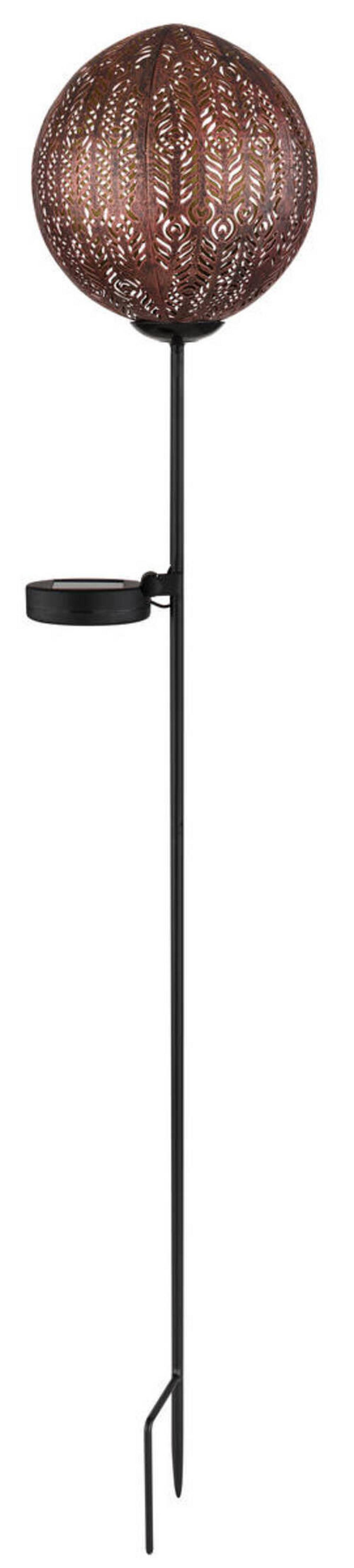 Solarleuchte 36560 - Schwarz/Kupferfarben, Basics, Kunststoff/Metall (15,5/90cm) - Globo
