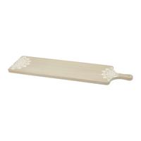 Servírovací prkénko MANDALA -L- - bílá/přírodní barvy, Moderní, dřevo (62,5/18/1,5cm) - Mömax