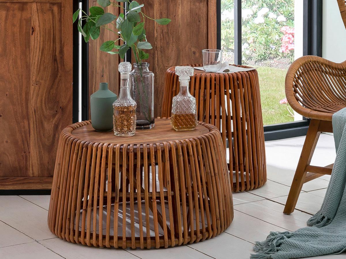 Beistelltisch Naturfarben B: 69 cm - Naturfarben, Design, Holz (69/69/38cm) - MID.YOU