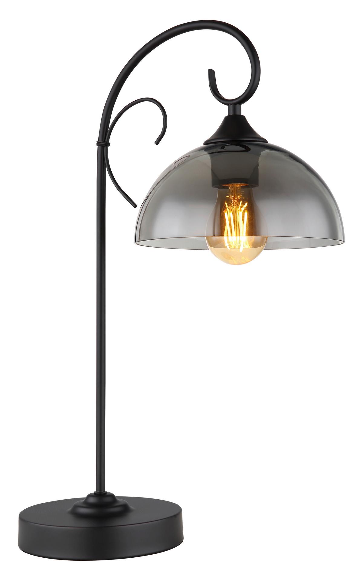 Tischleuchte 69061t - Schwarz, KONVENTIONELL, Glas/Metall (33,5/20/52cm) - Globo