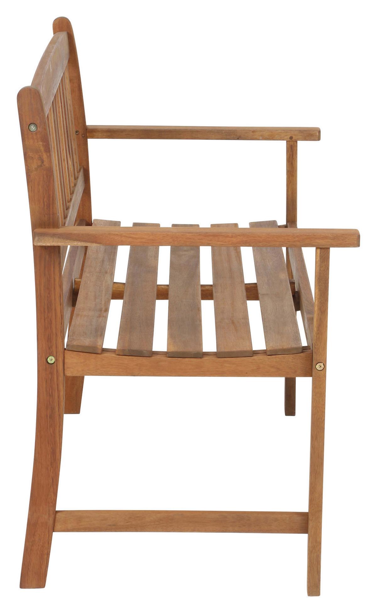 Gartenbank Echtholz 2-Sitzer Borkum mit Rückenlehne - Braun, KONVENTIONELL, Holz (109/86/58cm) - Gardenson