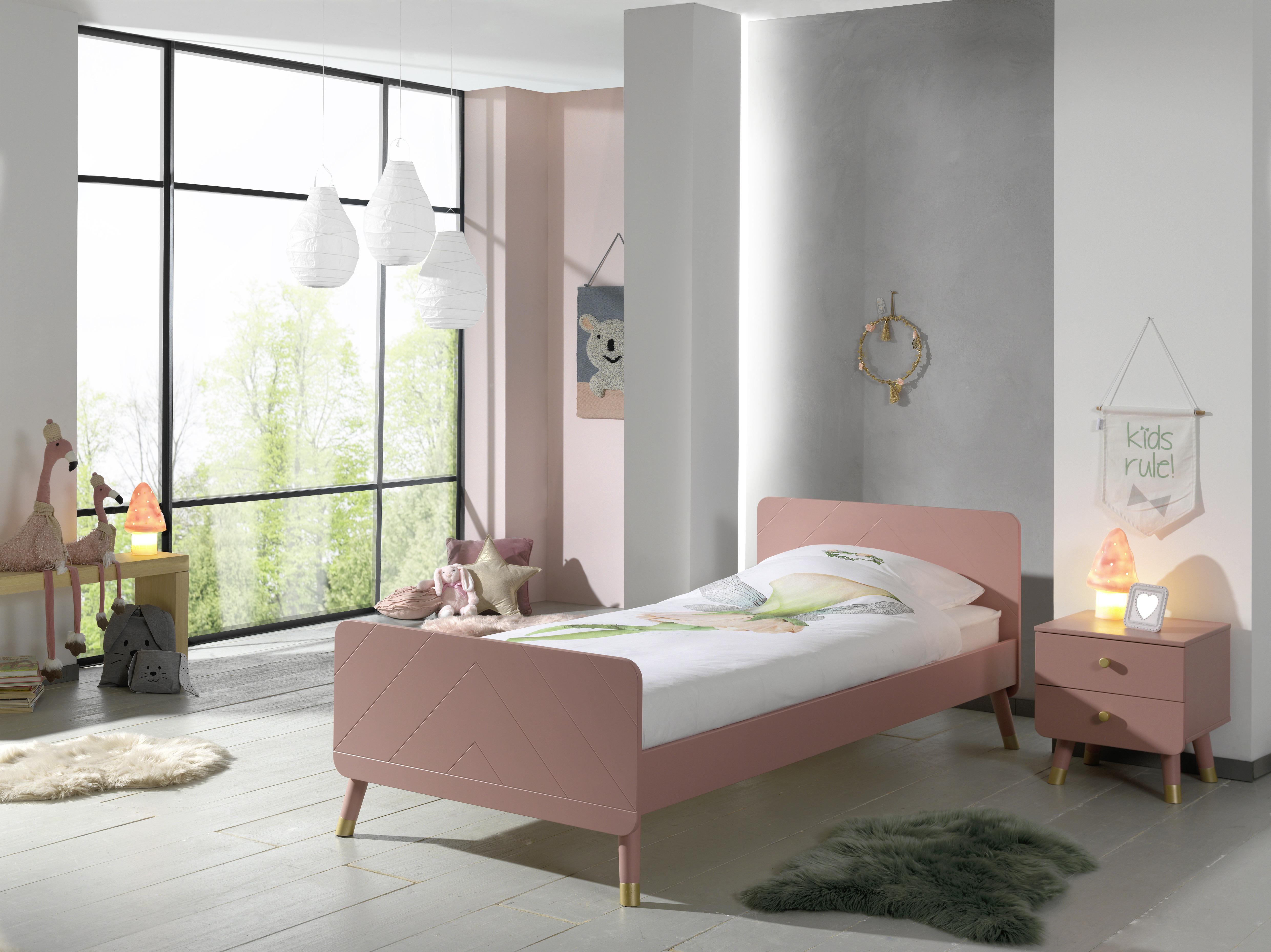 Nočný stolík BILLY terra rosa - zlatá/ružová, Konventionell, kompozitné drevo/plast (43/45,20/40cm) - MID.YOU