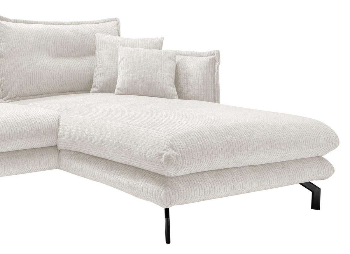Ecksofa Lava - Creme/Schwarz, Design, Textil (255/180cm) - Livetastic