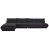 Ecksofa Giselle Schwarz S: 185x390 Cm - Schwarz, Trend, Textil (185/390cm) - Livetastic