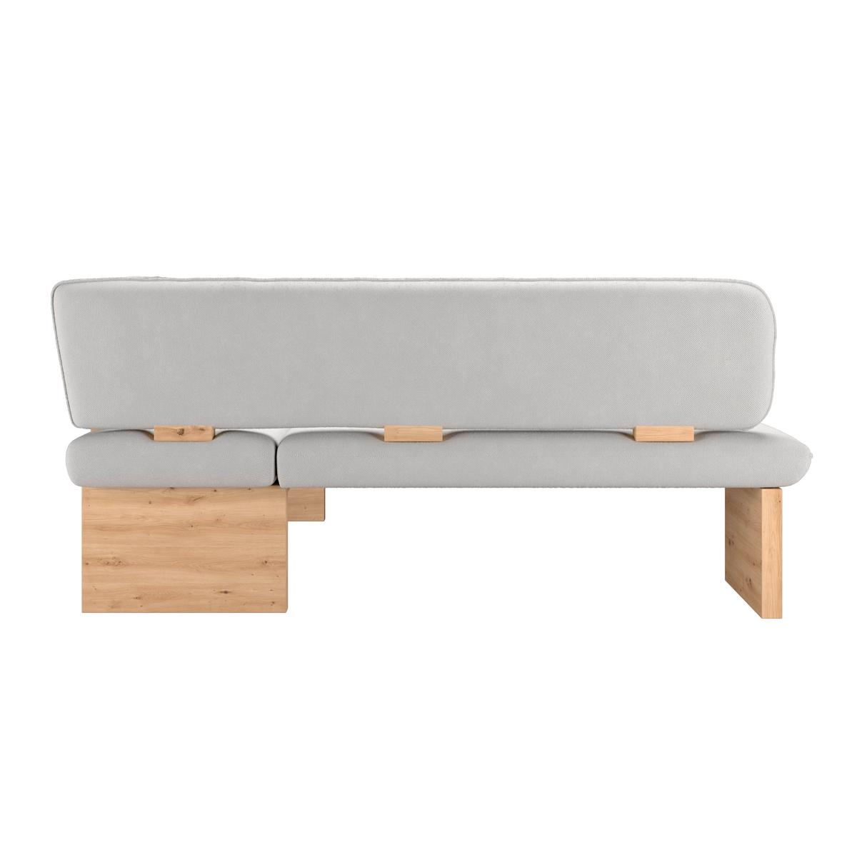 Eckbank Beluna Ii Wesbstoff Beige, B: 192cm - Eichefarben/Beige, KONVENTIONELL, Holz/Textil (192/170cm) - James Wood