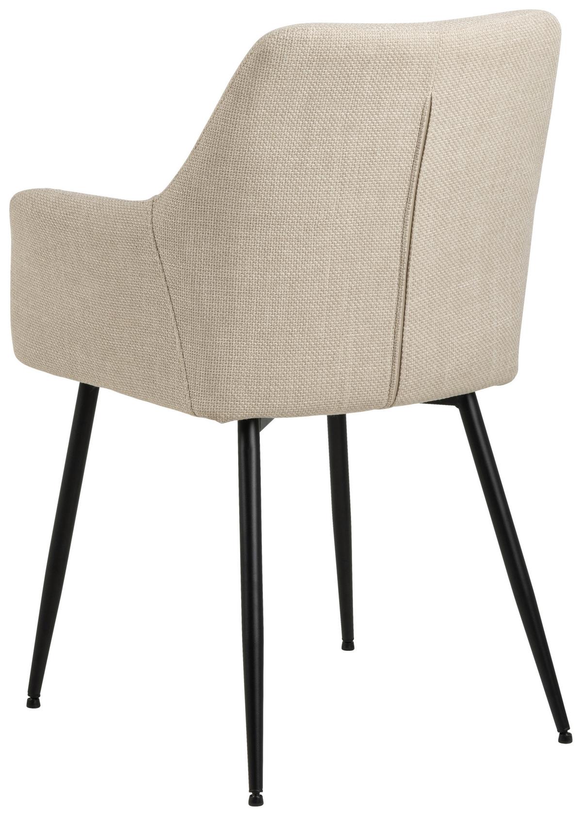 Židle s područkami béžová - černá/béžová, Design, kov/textil (59/85/59cm) - MID.YOU