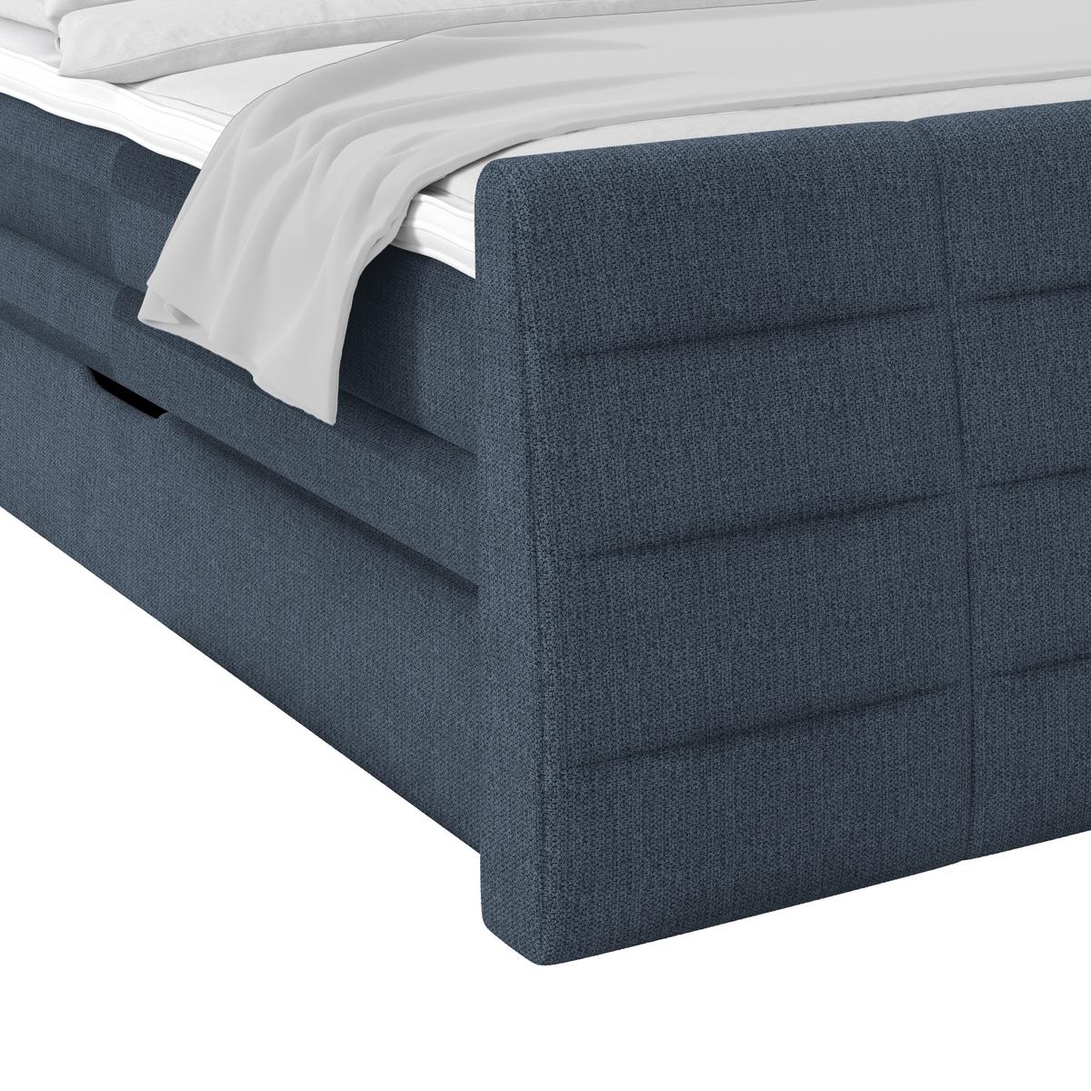 Boxspringbett Libra - Schwarz/Dunkelblau, KONVENTIONELL, Textil (180/200cm)