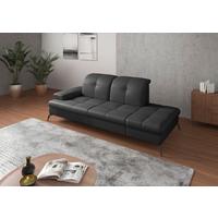 RÉCAMIERE Amica E, Schwarz B: 231 cm - Schwarz, KONVENTIONELL, Leder/Textil (231/90/122cm) - Sit & More
