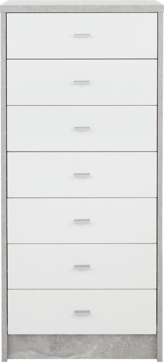 Kommode B 50cm 4-you New, Beton Optik/weiß - Weiß/Grau, MODERN, Holzwerkstoff (50/111,4/34,6cm)