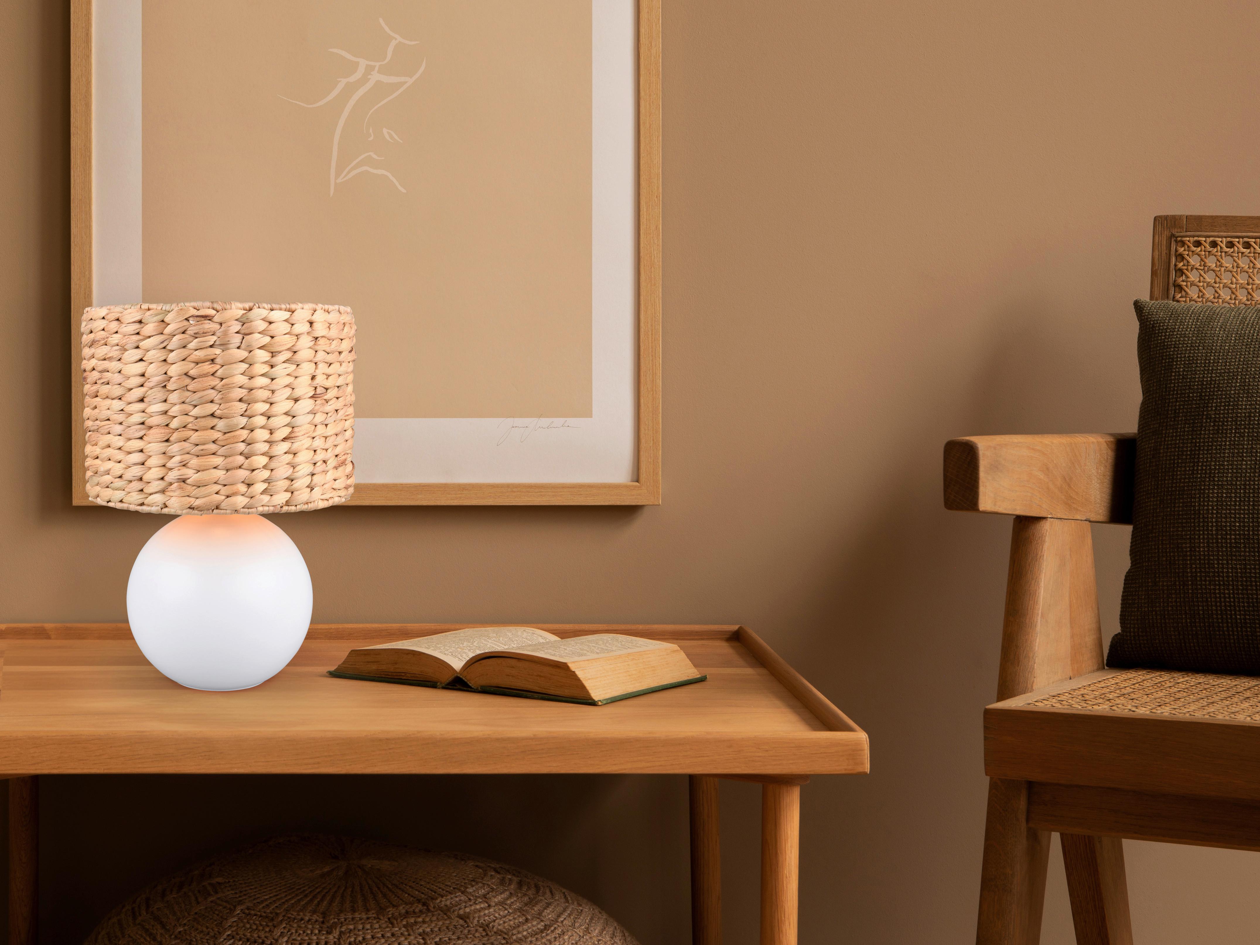 Tischleuchte 518990101 Vina - Braun/Weiß, Basics, Naturmaterialien/Keramik (28/40cm) - Trio Leuchten