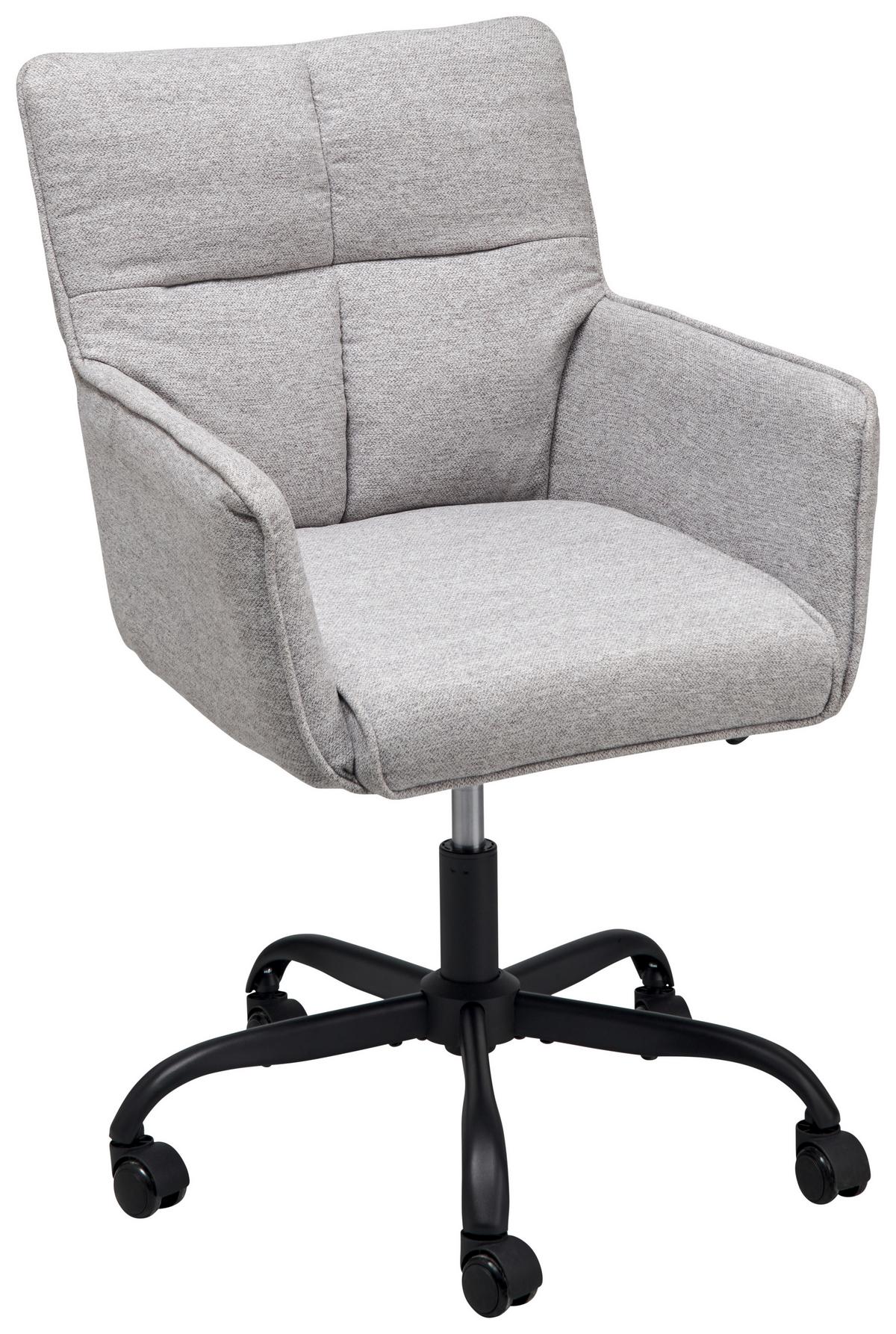 Drehstuhl Lecce - Hellgrau/Schwarz, LIFESTYLE, Holz/Kunststoff (59/83-91/62.5cm) - MID.YOU