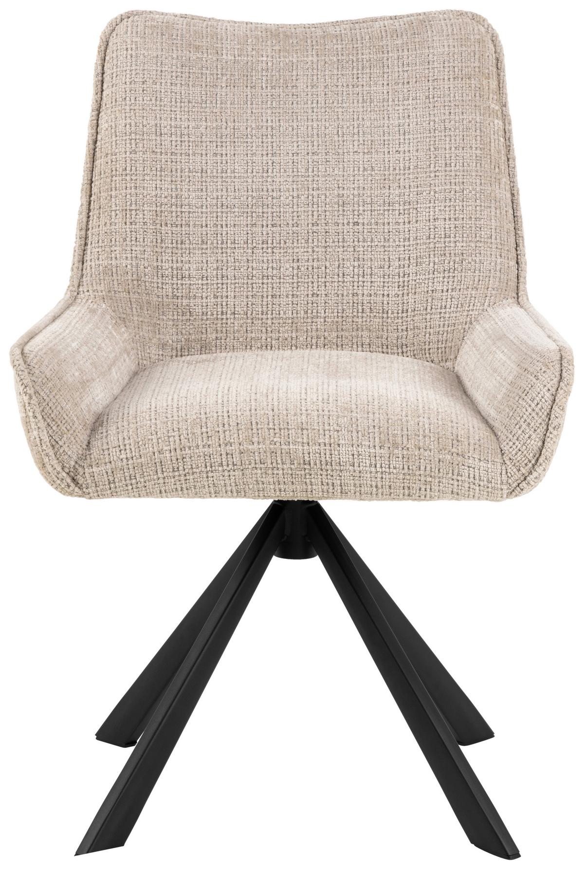 STOLIČKA EDDIE - čierna/béžová, Trend, kov/textil (59/81/56cm) - MID.YOU