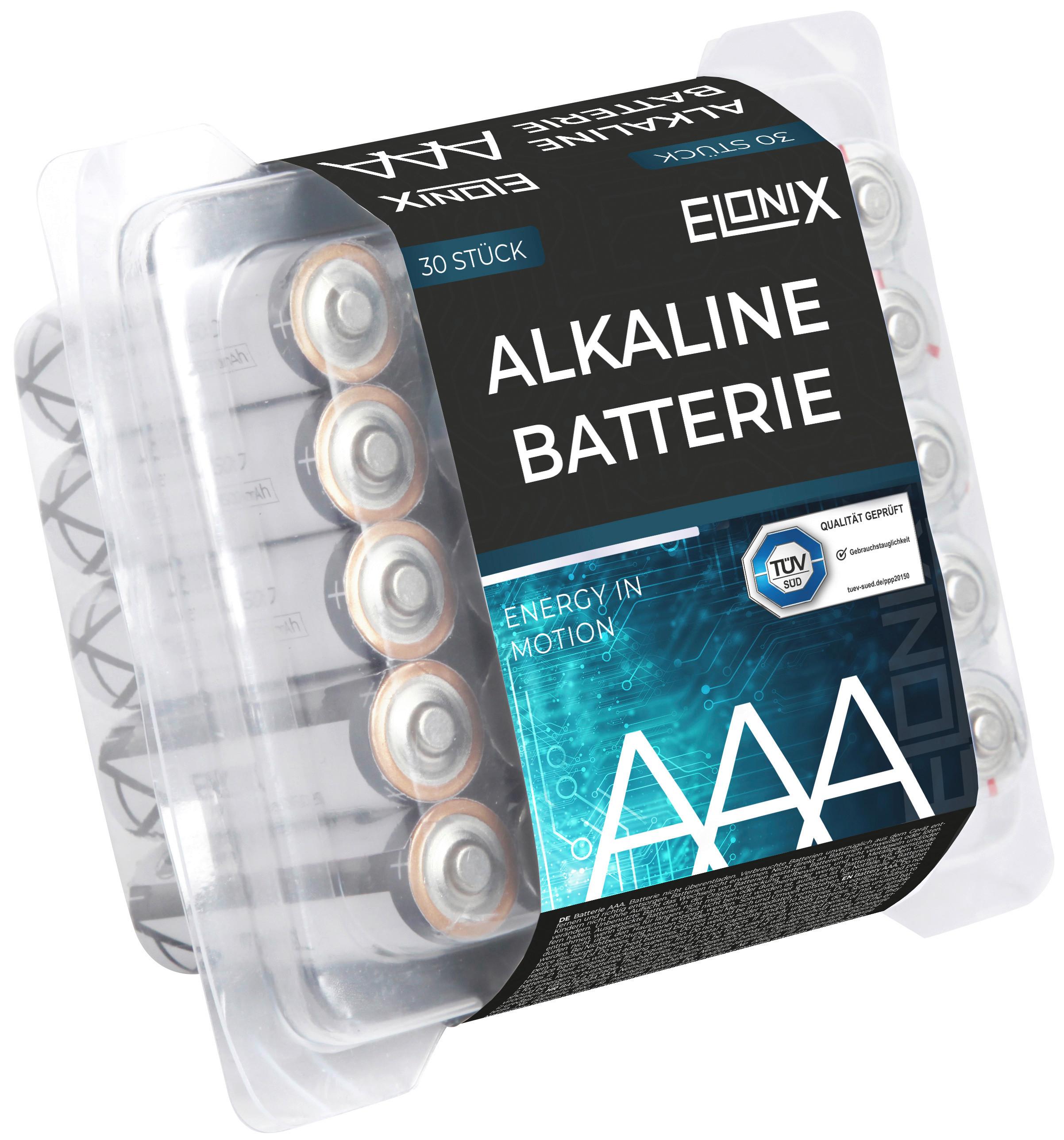 Batérie Alkaline AAA 30ks v balení - modrá/čierna, Basics (1/4,3cm)