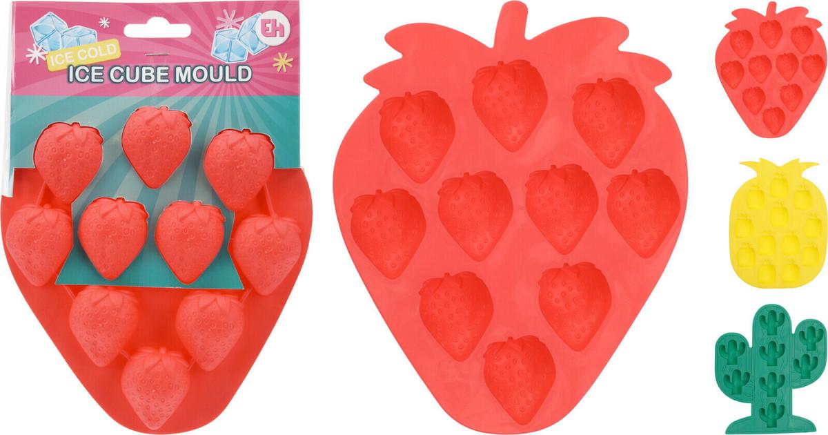 Jégkockakészítő Forma Gyümölcs - sárga/piros, Basics, műanyag (19/14/1,5cm)